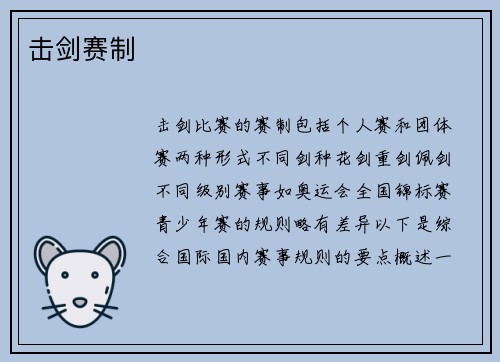击剑赛制